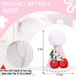 Half Birthday Hat - Cute 1/2 Crown, Little 6 Months Outfit, Half Way To One Birthday Decorations (Cherry)