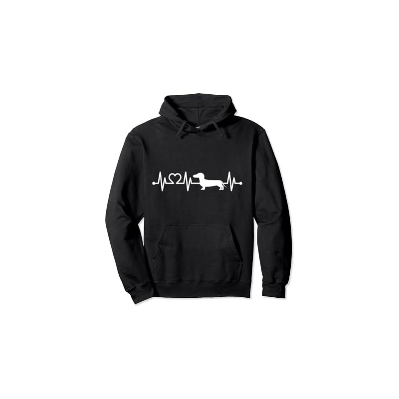ECG Heartbeat Dachshund Dachshund Top for Dog Owners, Jumper Hoodie