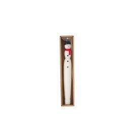 Mud Pie Classic Christmas Taper Candle, 10", Snowman