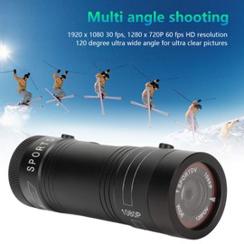 Fockety Motorcycle Helmet Camera, HD 1080P Sports Action Camera 120 Degree Wide Angle Waterproof Helmet Video Cam, Low Noise Compact Bike Sports Video Recorder with Mic for Windows, Skiing, Cycling