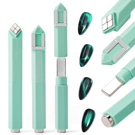 1 Piece Green Cat Eye Magnet for Nails, 4-in-1 Removable Nail Magnets for Nail Art, Magnet for Cat Eye Gel Polish