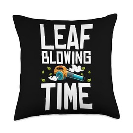 Leaf Blowing Time Autumn Leaf Blower Throw Pillow