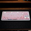 ZMX Cherry Blossom Pink Keycaps,Side Printed Shine Through Keycap PBT
