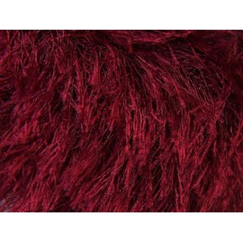 ICE Burgundy Eyelash Yarn Ice Solid Dark Red Fun Fur 22763 - 50 grams 70 yards