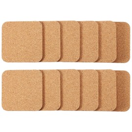 Square Wooden Thick Cork Drink Coasters for Kitchen Restaurant Home Bar Cafe Wedding Supplies (4 x 4 Inch, 12 Pieces)
