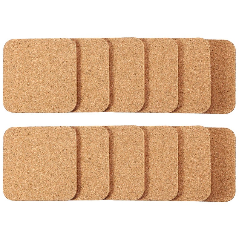 Square Wooden Thick Cork Drink Coasters for Kitchen Restaurant Home