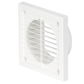Airflow® External Wall Vent Cover – White Round Plastic Grille for 100mm / 4" Ducting – Weatherproof Air Outlet – 154mm x 154mm