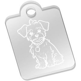 Azeeda 49mm 'Yorkie Poo Dog' Clear Acrylic Keyring (AK00082584)