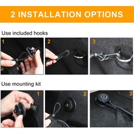 Adjustable Elastic Heavy Duty Cargo Net, Nylon Car Trunk Rear Cargo Organizer, Hook Up Elastic Envelope Luggage Net Truck Bed Storage (33.4"x 15.7") Universal Fit for Private Car, SUV, Truck - Black.