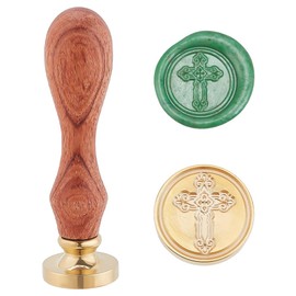 PandaHall Jesus Cross Wax Seal Stamp Vintage Retro Cross Seal Stamp for Embellishing Envelopes, Party Invitation, Wine Packaging, Gift Wrapping, Greeting Cards