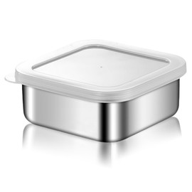 Travel Soap Container, Vonpri Stainless Steel Soap Dish with Lid - Waterproof Draining Case for Bathroom, Kitchen, Camping - Durable Compact Bar Holder for Shower, Sink and Outdoor (Silver, 4.1x4.1in)
