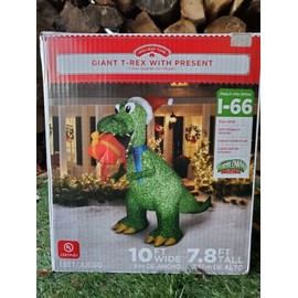 holiday time 10ft T-Rex Dinosaur Christmas Inflatable NEW Present Holiday Airblown Giant Huge