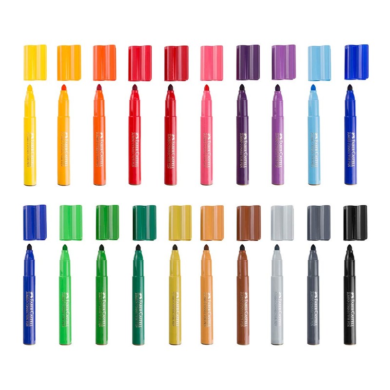 Faber-Castell Thick Jumbo Connector Pen Colour Markers, Assorted – Pack
