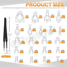 Rustark 237Pcs 304 Stainless Steel M2-M12 Internal Tooth Star Lock Washers and 12 Sizes E-Clips External Retaining Rings Assortment Kit for Machinery Automotive Shafts Bearings Axial