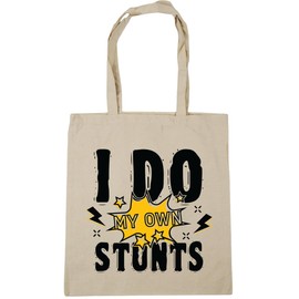 Hippowarehouse I do my own stunts Tote Shopping Gym Beach Bag 42cm x38cm,10 litres