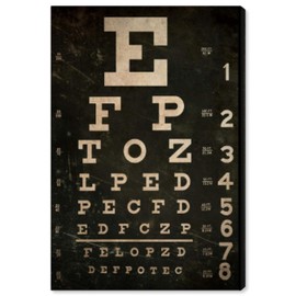 The Oliver Gal Artist Co. People and Portraits Wall Art Canvas Prints 'Eye Test' Home Décor, 16" x 24", Gold, Black