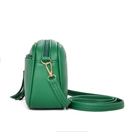 Tassel Crossbody Bag for Women Small Handbag Ladies Handbags Shoulder Bags with Zip Pockets Green