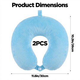 Xelsluthe 2 Pack Neck Pillow Covers with Zipper, Reusable Travel Pillow Cover, Washable U Shaped Replacement Cover, Soft Smooth Plush Fabric, Universal Fit Airplane Pillows Case