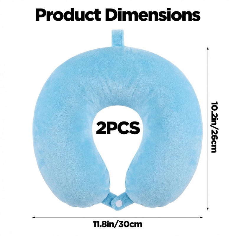 Xelsluthe 2 Pack Neck Pillow Covers with Zipper, Reusable Travel