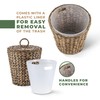 84ECO 3 Gallon Black Wicker Trash Can with Lid and