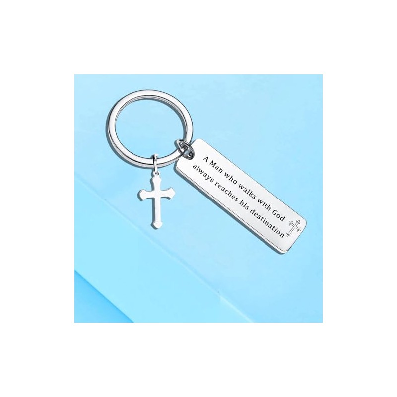 malyunin Christian Gift Keychain For Men Religious Gift Bible Verse