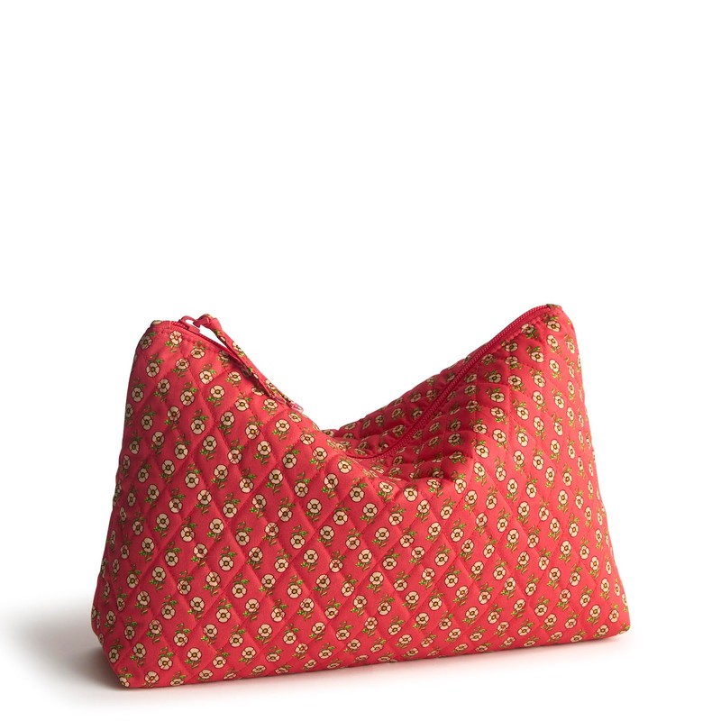 Vera Bradley Premium Cotton Large Pouch, Tiny Poppies