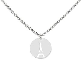 DAHEIM DHK297 Paris Filigree Chain Eiffel Tower for Women and Women, Home Jewellery France Stainless Steel (Silver-Coloured or Gold-Plated), Stainless Steel