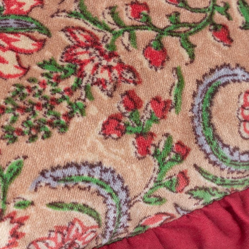 Paoletti Haven Floral Cotton Velvet Cushion Cover, 50 x 50