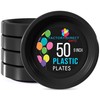 Exquisite Party Solids Black Plastic Plates For Party Supplies 7"