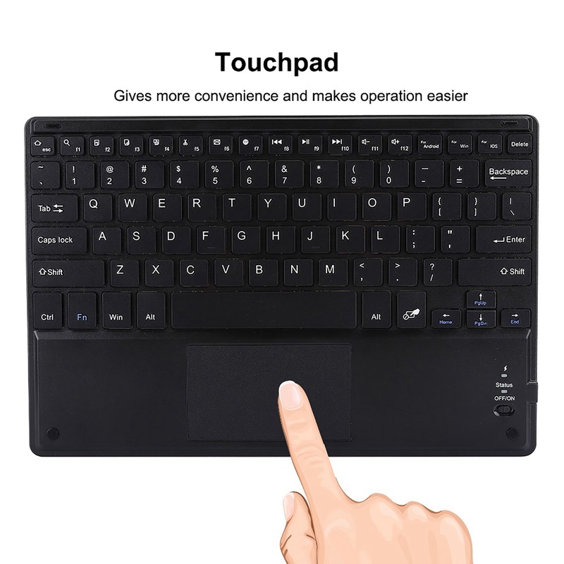 72‑hour Working Bluetooth Touchpad Keyboard with Protective Case for 9‑10.5in