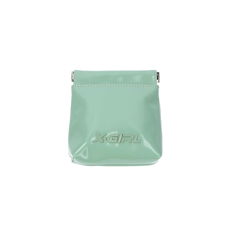 X-Girl Pouch FAUX Leather Logo POUCH Women's LtGreen One Size,