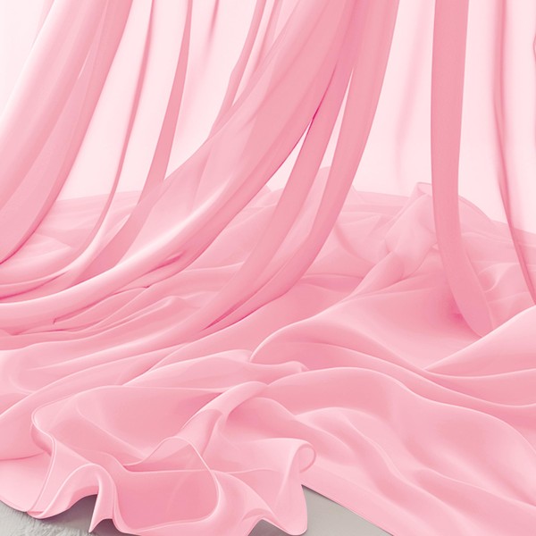 Horbaunal Light Pink Chiffon Fabric by The Yard, 5 Yard