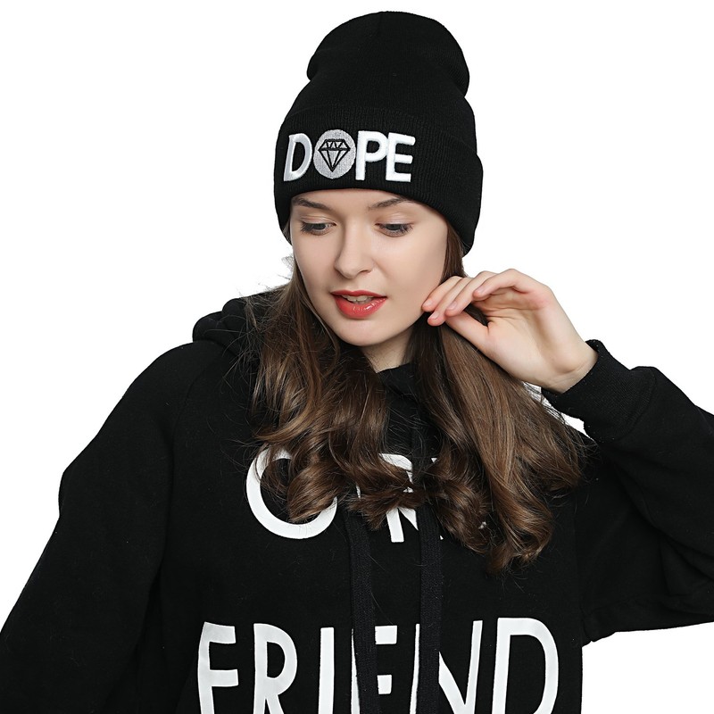 DonDon Women's Beanie Statement Winter Hat, dope
