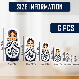 SUPRROW Russian Matryoshka for Children, Pack of 6, Children's Wooden Six-Layer Girls Russian Nest Doll, Matrushka Figures, Stacking Dolls, Toy, Gift for Children, Birthday