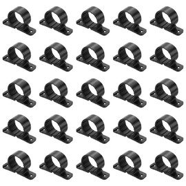 PATIKIL Suspension Pipe Clamps 1-1/4 Inch, 25 Pack Standard Tubing Supports for Pex Copper CPVC Pipe, Black