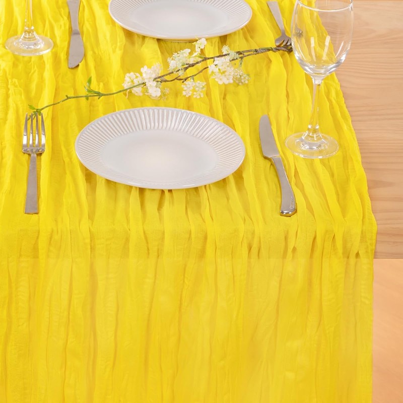 MLMC Cheesecloth Table Runner 10ft Yellow Gauze Sheer Cheese Cloth