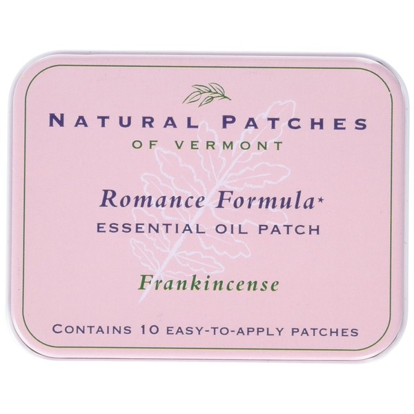 Natural Patches of Vermont Romance Formula Essential Oil Body Patches, Frankincense, 10-Count Tin