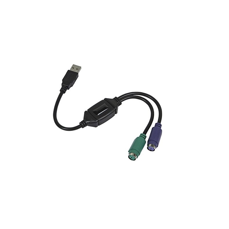 MaxLLTo PS/2 Keyboard/Mouse to USB Converter Adapter Black
