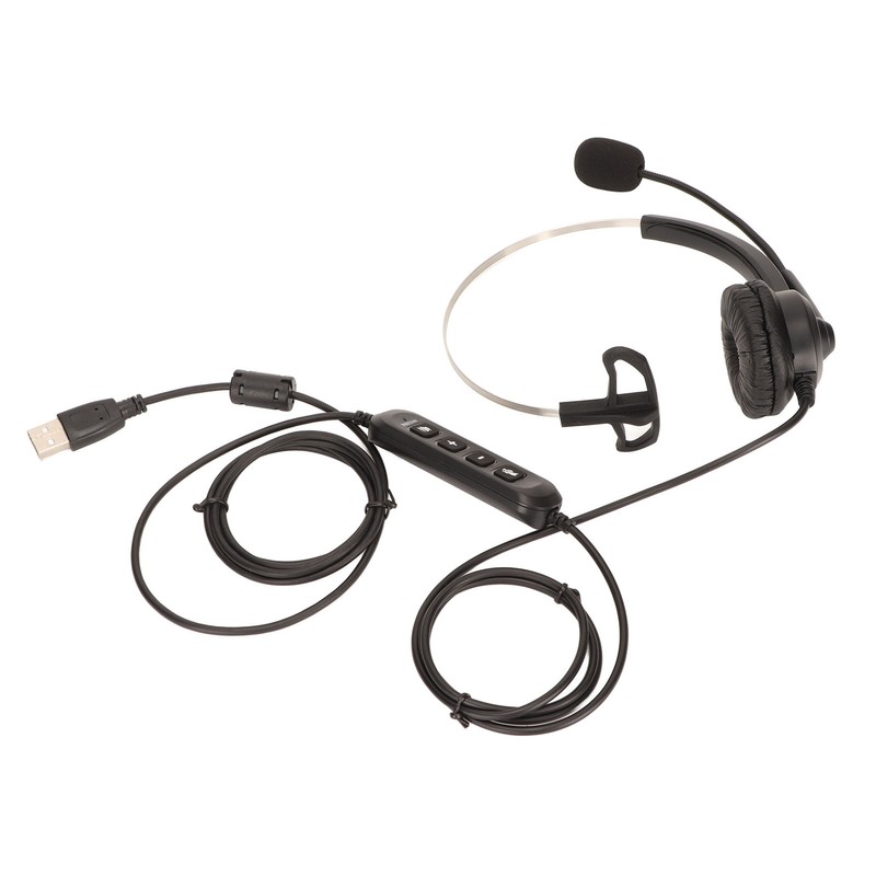 USB Business Headset Noise Reduction Single Sided Ear Headphone Supports