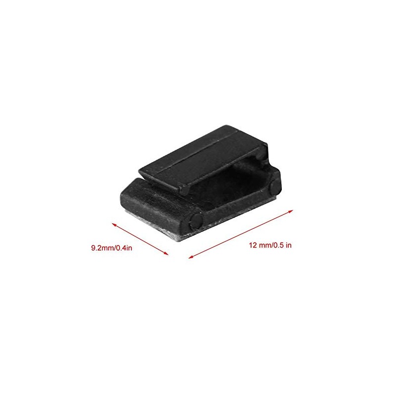 Clips Autoadhesivos para Organización de Cables, 40 Piezas, Negro, Plástico,