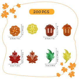 Jangostor 200 PCS Acrylic Leaves Mini Pumpkins Acorns Maple Leaves Acrylic Fall Decorations, Thanksgiving Table Scatter Fall Vase Filler Gems for DIY Crafts, Home, Thanksgiving and Autumn Decoration