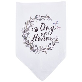 CRASPIRE Dog of Honor Dog Bandana Wedding Pet Bandana White Olive Branch Triangle Pet Dog Scarf Dog Engagement Wedding Announcement Photo Props Collars Accessories for Pet Dog Lovers Gifts