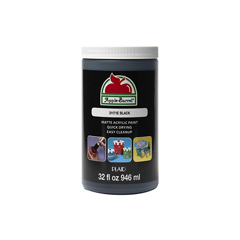Apple Barrel Pintura negra de 32 onzas líquidas (paquete de