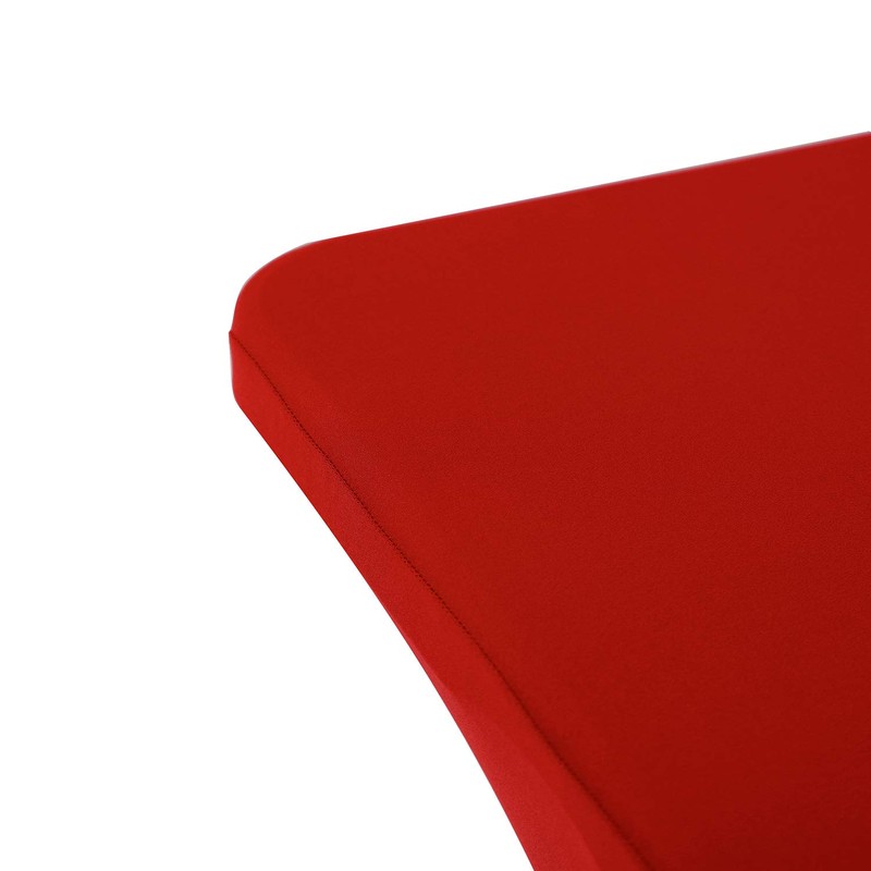 Peomeise 8FT Spandex Table Cover Rectangular Stretch Spandex Tablecloth (Red,8FT)