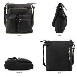 JESSIE & JAMES Robin Multipocket Concealed Carry Crossbody Bag with Lock and Key - Mauve