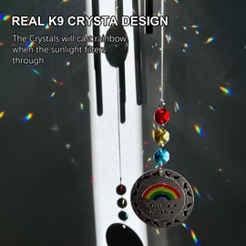Aoedelyart - Campanas de viento de arco iris para exteriores con hilador de viento y atrapasoles de vidrio crean un efecto arcoíris, mini campanillas de viento para colgar al aire última intervensión,