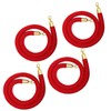 Red Velvet Stanchion Rope Barrier Golden Hook- Set of 4