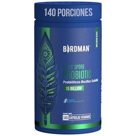 Birdman Probióticos en Cápsulas  10 Billones de UFC  Liberación Retardada, Sin Aditivos  Cápsula Vegana  Esporas Probióticas  140 Cápsulas            