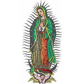 Dopetattoo 6 sheets Temporary Tattoo for Men and Women Guadalupe Mexican Virgen Mary De Guadalupe for Men Temporary tattoo for Women Neck Arm Chest for Woman