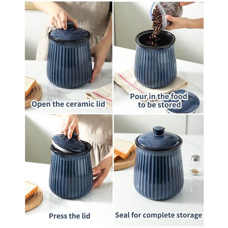 Hasense Storage Containers for Kitchen Counter, Airtight Food Jar with